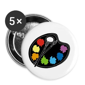 Artiste (noir) - Lot de 5 grands badges (56 mm) - blanc - Devant