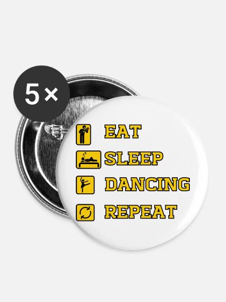 Eat Dancing Wiederholung - Buttons groß 56 mm (5er Pack) - Weiß