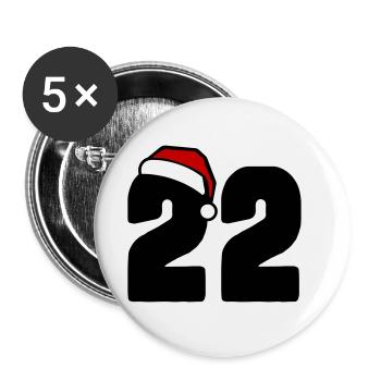 22 Number Christmas - Buttons large 2.2''/56 mm (5-pack) - white - Front