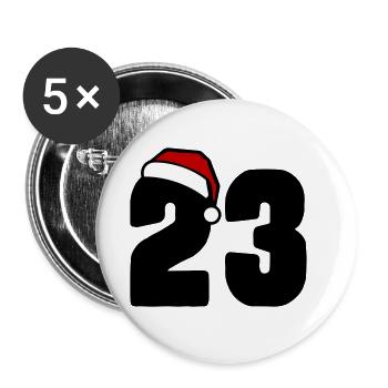 23 Numéro Noël - Lot de 5 grands badges (56 mm) - blanc - Devant