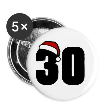 30 Numéro Noël - Lot de 5 grands badges (56 mm) - blanc - Devant