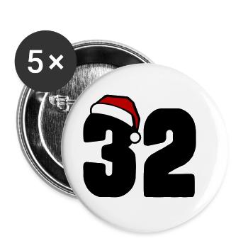 32 Number Christmas - Buttons large 2.2''/56 mm (5-pack) - white - Front