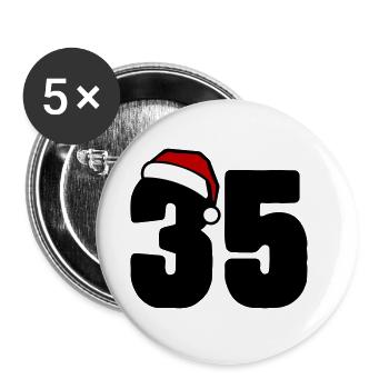 35 Zahl Weihnachten - Buttons groß 56 mm (5er Pack) - Weiß - Vorne