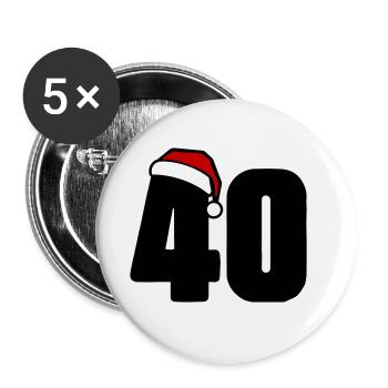 40 numéros de Noël - Lot de 5 grands badges (56 mm) - blanc - Devant