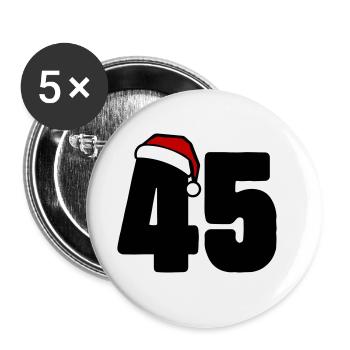 45 Zahl Weihnachten - Buttons groß 56 mm (5er Pack) - Weiß - Vorne