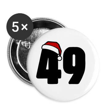 49 Zahl Weihnachten - Buttons groß 56 mm (5er Pack) - Weiß - Vorne