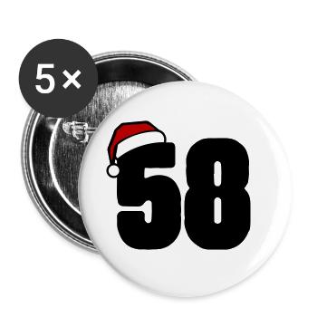 58 Numéro Noël - Lot de 5 grands badges (56 mm) - blanc - Devant