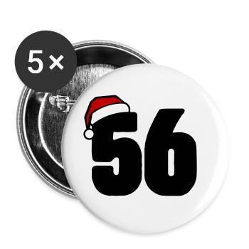 56 Numéro Noël - Lot de 5 grands badges (56 mm) - blanc - Devant