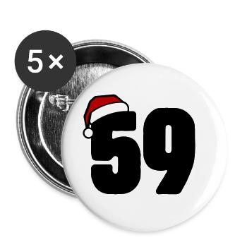59 Number Christmas - Buttons large 2.2''/56 mm (5-pack) - white - Front