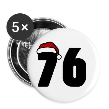 76 Number Christmas - Buttons large 2.2''/56 mm (5-pack) - white - Front