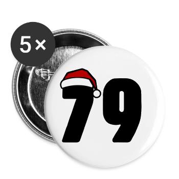 79 Number Christmas - Buttons large 2.2''/56 mm (5-pack) - white - Front