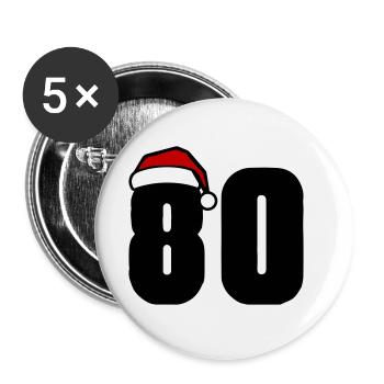 80 Numéro Noël - Lot de 5 grands badges (56 mm) - blanc - Devant