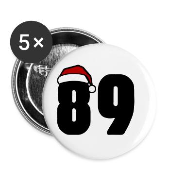 89 Numéro Noël - Lot de 5 grands badges (56 mm) - blanc - Devant