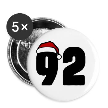 92 Numéro Noël - Lot de 5 grands badges (56 mm) - blanc - Devant