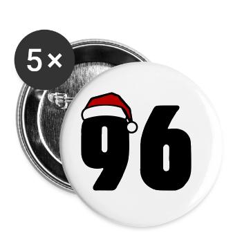 96 Numéro Noël - Lot de 5 grands badges (56 mm) - blanc - Devant