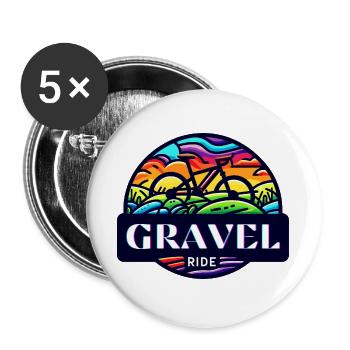 Gravel Ride Sunset Cyclist - Buttons groß 56 mm (5er Pack) - Weiß - Vorne
