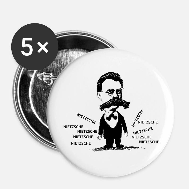Nietzsche - Buttons large 2.2''/56 mm (5-pack) - white