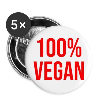 100% Vegan - Buttons large 2.2''/56 mm (5-pack) - white - Front
