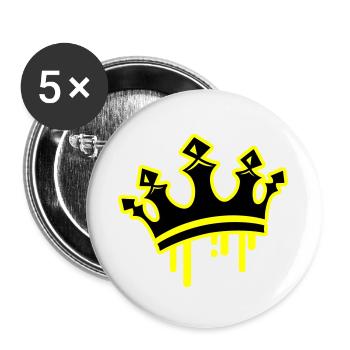 Crown King Symbol - Buttons large 2.2''/56 mm (5-pack) - white - Front