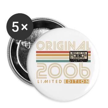 2006 Jahrgang Geburtstag Vintage Retro Geschenk - Buttons groß 56 mm (5er Pack) - Weiß - Vorne