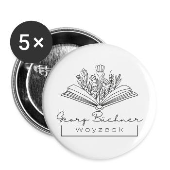 Georg Büchner - Woyzeck - Buttons groß 56 mm (5er Pack) - Weiß - Vorne