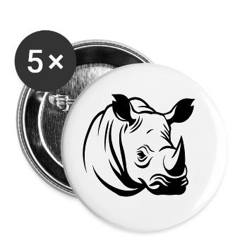 Rhino Animal Welfare Animal - Buttons large 2.2''/56 mm (5-pack) - white - Front