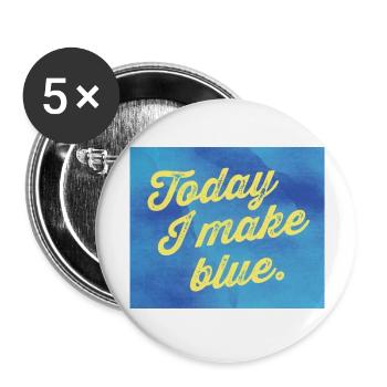 Today I make blue - Buttons groß 56 mm (5er Pack) - Weiß - Vorne