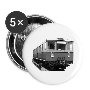 S-Bahn Berlin Triebwagen Eisenbahn Oldtimer - Buttons groß 56 mm (5er Pack) - Weiß - Vorne