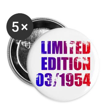 70e anniversaire édition limitée 03/1954 - Lot de 5 grands badges (56 mm) - blanc - Devant