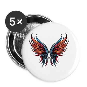 Icône d’aile - Lot de 5 grands badges (56 mm) - blanc - Devant