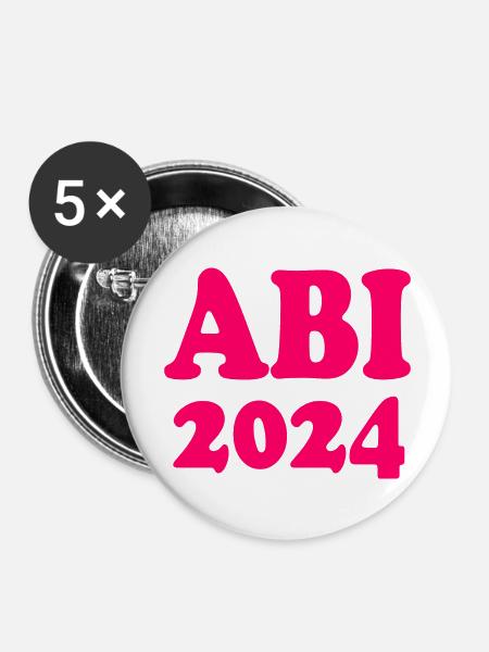 Abi 2024 - Buttons groß 56 mm (5er Pack) - Weiß