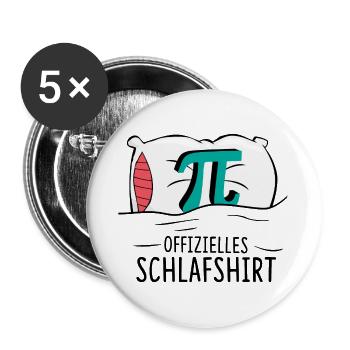 Offizielles Schlafshirt Pi Zeichen - Buttons groß 56 mm (5er Pack) - Weiß - Vorne