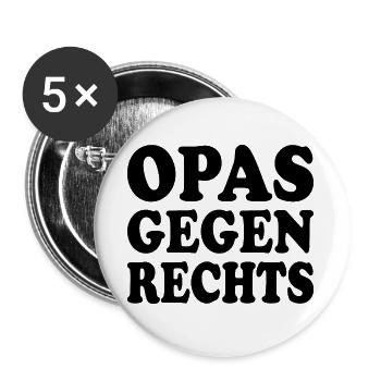 Opas gegen rechts - Buttons groß 56 mm (5er Pack) - Weiß - Vorne