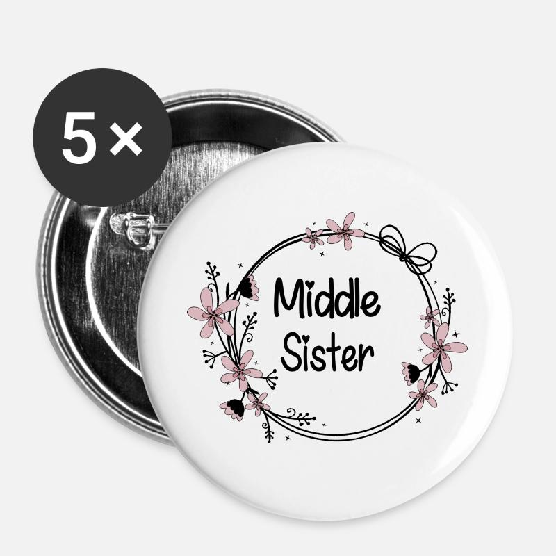 Middle Sister - Buttons large 2.2''/56 mm (5-pack) - white