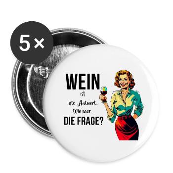 Retro woman housewife sarcastic design - Buttons groß 56 mm (5er Pack) - Weiß - Vorne