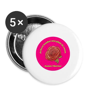 Paroles de Sainte Thérèse - Lot de 5 grands badges (56 mm) - blanc - Devant