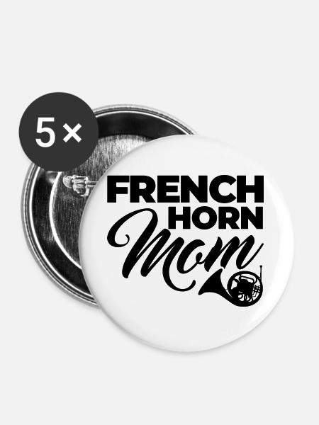 Waldhorn Mama - Buttons groß 56 mm (5er Pack) - Weiß