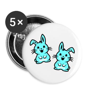 Lapin de Pâques Pâques - Lot de 5 grands badges (56 mm) - blanc - Devant