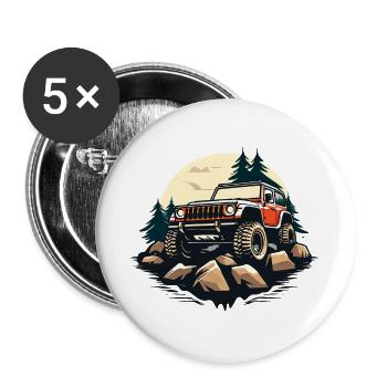 Hors Road_01 - Lot de 5 grands badges (56 mm) - blanc - Devant