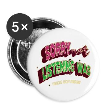 penguin photography quote present idea funny quote - Buttons groß 56 mm (5er Pack) - Weiß - Vorne
