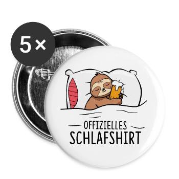 Chemise de sommeil officielle Sloth avec bière - Lot de 5 grands badges (56 mm) - blanc - Devant