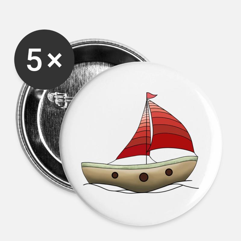 Boat - Buttons large 2.2''/56 mm (5-pack) - white