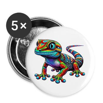 Gecko - Buttons groß 56 mm (5er Pack) - Weiß - Vorne