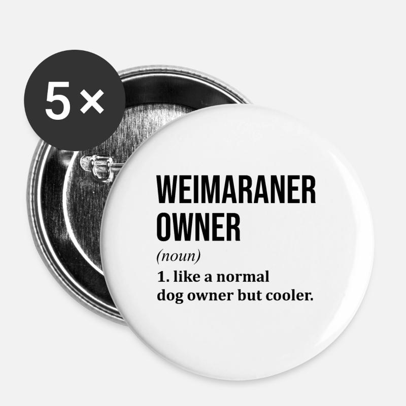 Weimaraner - Buttons large 2.2''/56 mm (5-pack) - white