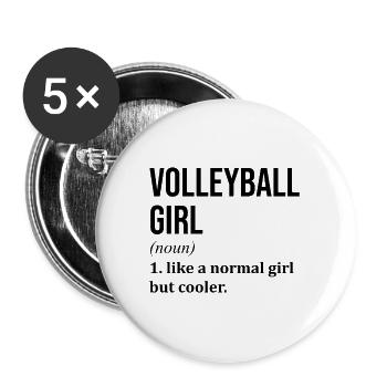 volley-ball - Lot de 5 grands badges (56 mm) - blanc - Devant