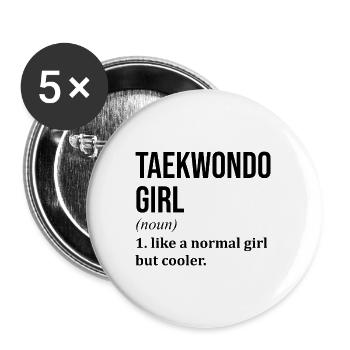 Taekwondo - Buttons large 2.2''/56 mm (5-pack) - white - Front