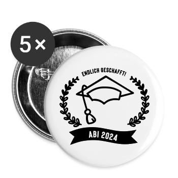 Abitur 2024 - Buttons groß 56 mm (5er Pack) - Weiß - Vorne