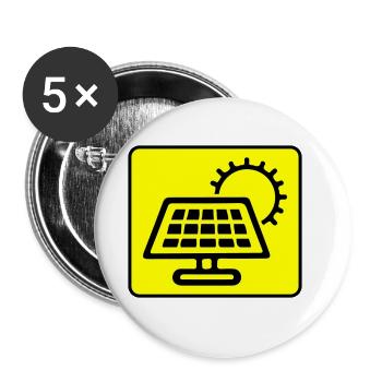 Photovoltaic System Symbol Solar Energy - Buttons large 2.2''/56 mm (5-pack) - white - Front