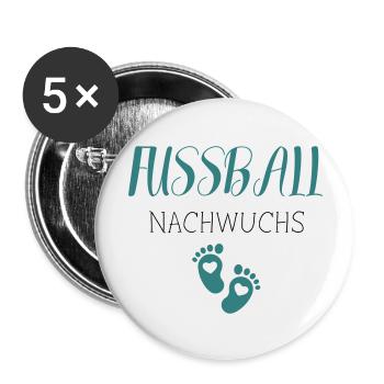 Fußball Nachwuchs - Buttons groß 56 mm (5er Pack) - Weiß - Vorne