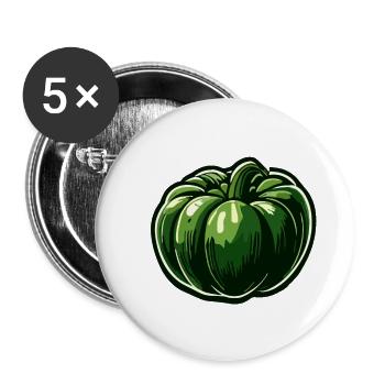 Alimentation / Légumes / Marché / Vitamines / Design - Lot de 5 grands badges (56 mm) - blanc - Devant